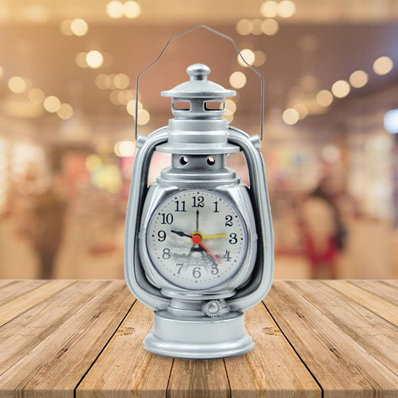 Vintage uljanica, budilica, poklon, petrolejka na baterije, stolni sat s arapskim brojevima za kućni ured, stolna polica uz krevet