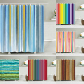 Krāsainas svītras vannas aizkari ūdensizturīgs audums dušas aizkari ģeometriski raksti vannas ekrāns vannas istabas mājas dekorēšanai