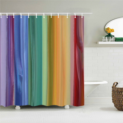 Krāsainas svītras vannas aizkari ūdensizturīgs audums dušas aizkari ģeometriski raksti vannas ekrāns vannas istabas mājas dekorēšanai