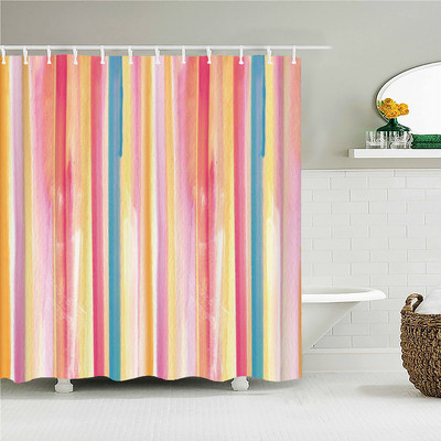 Krāsainas svītras vannas aizkari ūdensizturīgs audums dušas aizkari ģeometriski raksti vannas ekrāns vannas istabas mājas dekorēšanai