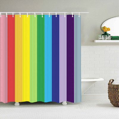 Krāsainas svītras vannas aizkari ūdensizturīgs audums dušas aizkari ģeometriski raksti vannas ekrāns vannas istabas mājas dekorēšanai