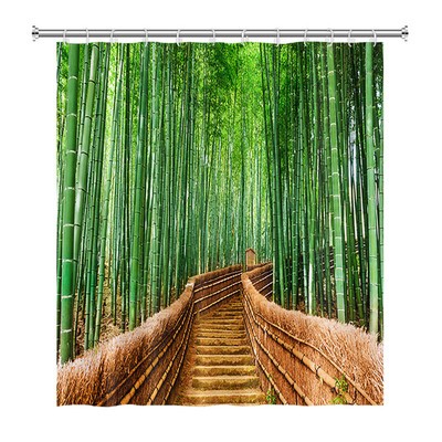 Prirodni krajolik Šuma Drvo Zavjese za tuširanje Ljeto Sunčevo svjetlo Krajolik džungle Vodootporna zavjesa za kupanje Kućni dekor Kupaonska zavjesa