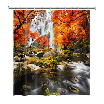 Prirodni krajolik Šuma Drvo Zavjese za tuširanje Ljeto Sunčevo svjetlo Krajolik džungle Vodootporna zavjesa za kupanje Kućni dekor Kupaonska zavjesa