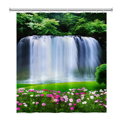 Prirodni krajolik Šuma Drvo Zavjese za tuširanje Ljeto Sunčevo svjetlo Krajolik džungle Vodootporna zavjesa za kupanje Kućni dekor Kupaonska zavjesa