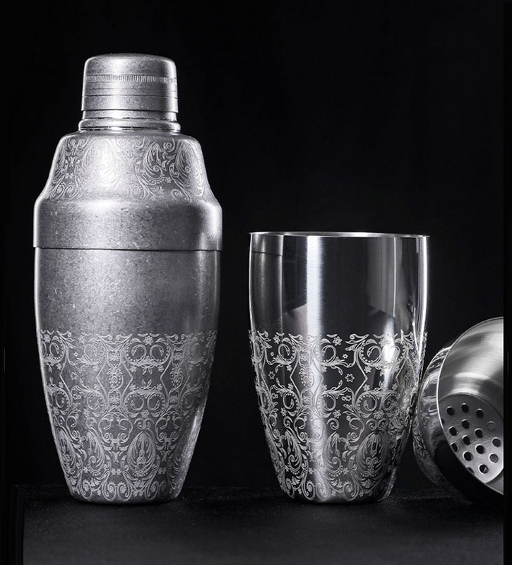 500 ml nerūsējošā tērauda trīsdaļīgs kodināšanas kokteiļu šeikeris