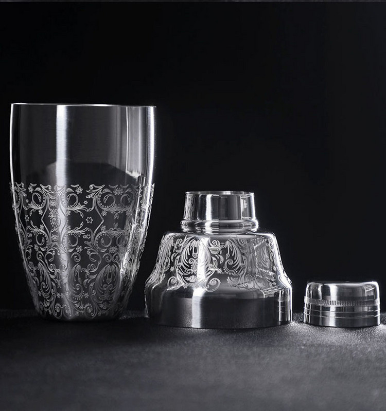 500 ml nerūsējošā tērauda trīsdaļīgs kodināšanas kokteiļu šeikeris