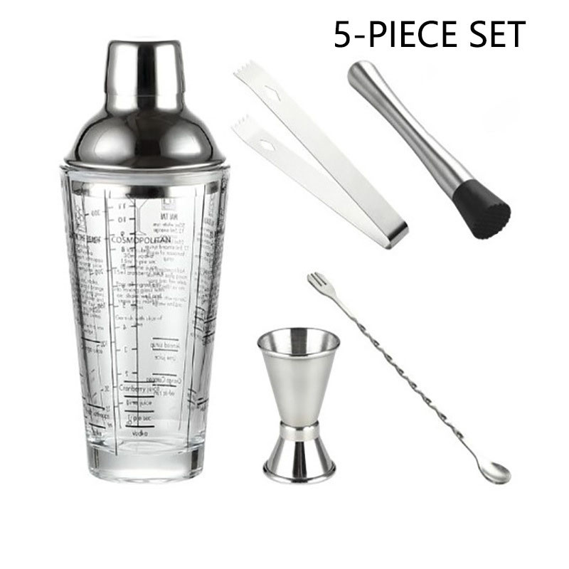 Set shakera za koktele od nehrđajućeg čelika Mjerna posuda Barmen Profesionalna posuda Mješalice za piće Pribor za bar Alat Posuđe za jelo