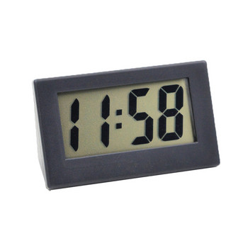 Настолен цифров часовник LCD екран Самозалепваща се скоба Часовник за кола Пластмасов мини часовник за време
