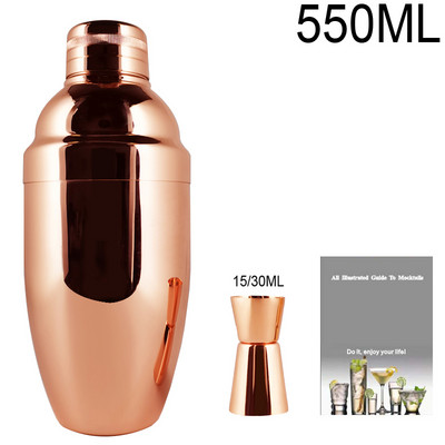 Set shakera za koktele 3-12 komada 550 ml 800/600 ml Shakeri od crnog ružičastog zlata Jigger Žlica za miješanje Tong Posuđe za barmen Alati za barmena Stalak za vino