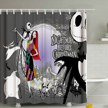 Halloween Skeleton Ghost Decor Κουρτίνα μπάνιου Τουαλέτα Σπίτι Μπανιέρα κουρτίνες συσκότισης Αδιάβροχο πολυεστερικό ύφασμα οθόνη μπάνιου