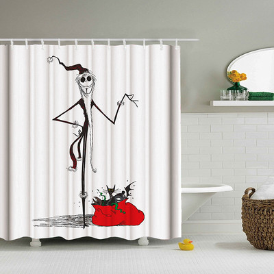 Halloween Skeleton Ghost Decor Zavjesa za tuš Kućni WC Kada Zamračene zavjese Vodootporna poliesterska tkanina Zaslon za kupaonicu