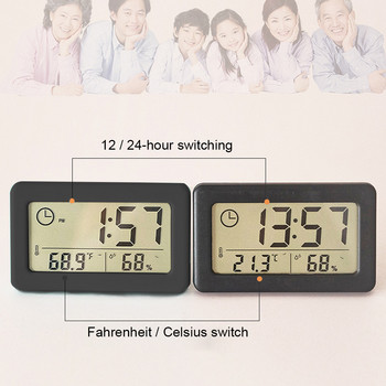 Οθόνη LCD θερμοκρασίας υγρασίας οικιακού γραφείου για κομοδίνο Τραπέζι αυτοκινήτου με μπαταρία Σαλόνι Ψηφιακό ρολόι Εσωτερική οθόνη