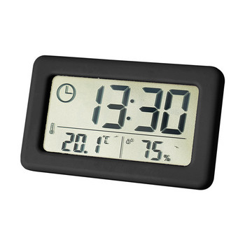 Монитор за температура и влажност LCD дисплей Маса Домашен офис Вътрешен за нощно шкафче Всекидневна Пътуване Стенен цифров часовник за кола