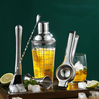 Kokteilių plaktuvų gaminimo rinkinys Barmeno rinkinys maišytuvui vynui Martini gėrimų maišytuvams nerūdijančio plieno strypai įrankis Namų vakarėlio priedai