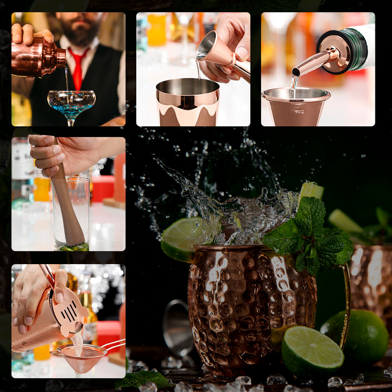 Set za izradu shakera za koktele, komplet za barmena Boston od 750 ml za mješalicu za vino Martini, alat za šipke od nehrđajućeg čelika, pristup kućnom piću za zabavu