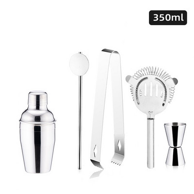 Nerūsējošā tērauda kokteiļu kratītāju komplekti Mikseris sietiņš Ledus knaibles Barware Tools Vīna kratītājs Instrumenti ar uzglabāšanas statīvu