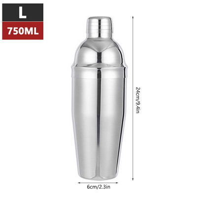 550ML/750ML Mikser za koktele od nehrđajućeg čelika Shaker za vino za koktele za barmena Alat za piće Party Bar