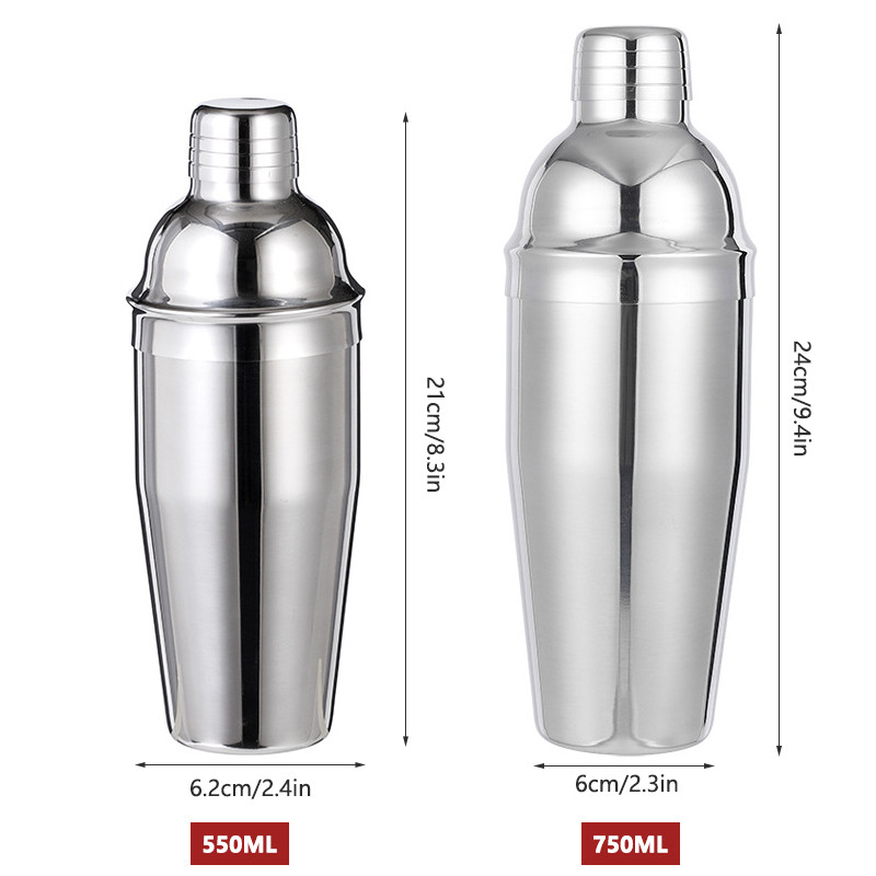 550ML/750ML Mikser za koktele od nehrđajućeg čelika Shaker za vino za koktele za barmena Alat za piće Party Bar