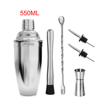 6 u 1 Shaker za koktele od nehrđajućeg čelika Mikser Wine Martini Boston Shaker za barmena Piće Party Bar Alati 550ML/750ML Shaker