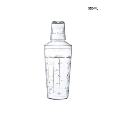 DEOUNY PC Transparent Shaker Boston With Six Formula Martini Cocktail Shaker 17/23OZ Bar Tools Bartender Mixing Cup Drink Set