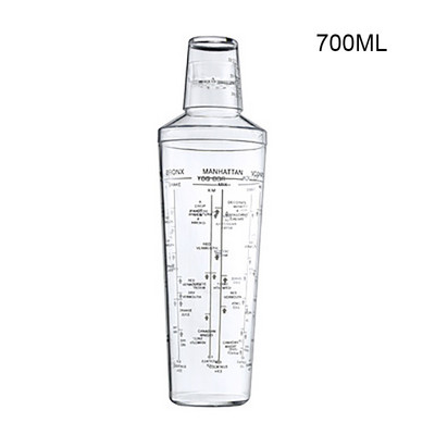 DEOUNY PC Transparent Shaker Boston With Six Formula Martini Cocktail Shaker 17/23OZ Bar Tools Bartender Mixing Cup Drink Set