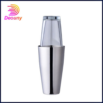 DEOUNY Boston Shaker από ανοξείδωτο χάλυβα Cocktail Shaker Bartender Kit With 450ml Glass Cup 800ml Ice Shaker Bar Set