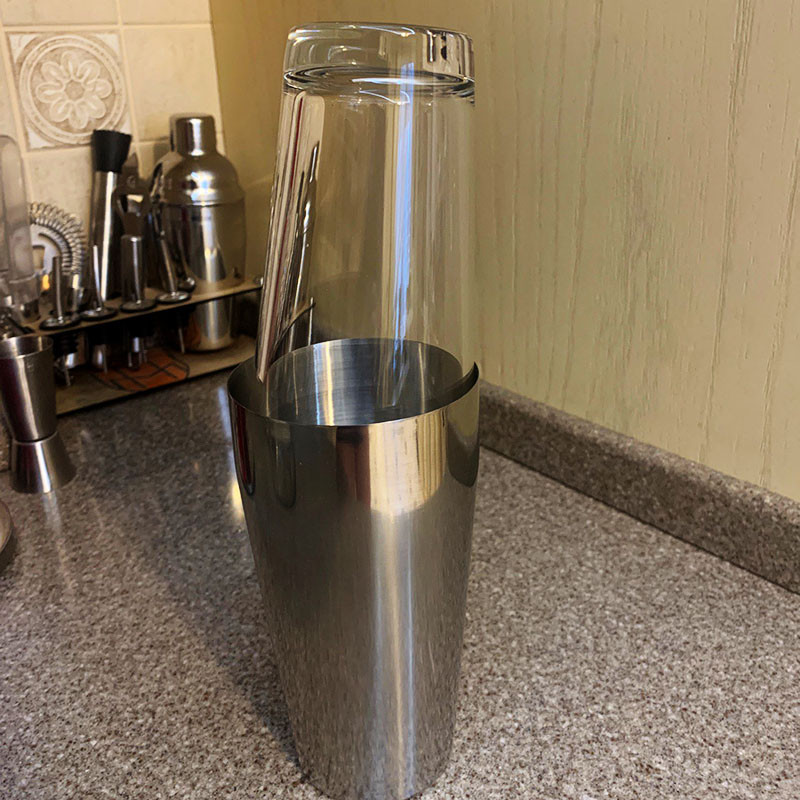 DEOUNY Boston Shaker Shaker za koktele od nehrđajućeg čelika Set za barmena sa staklenom šalicom od 450 ml, Setovi za šejker za led od 800 ml