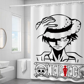 Chopper Luffy Hat Anime dušas aizkari Ūdensizturīgi dušas aizkari Vannas istabas poliesters 3D meiteņu zēnu multfilma