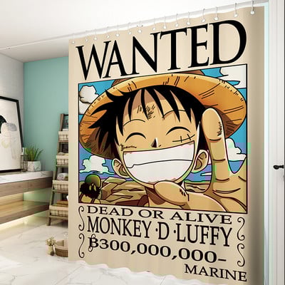 Chopper Luffy Hat Anime dušas aizkari Ūdensizturīgi dušas aizkari Vannas istabas poliesters 3D meiteņu zēnu multfilma