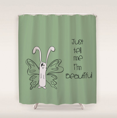 Apstraktna umjetnička zavjesa za tuširanje Crtani zeleni listovi biljaka 3D ispis Smiješni uzorak Zaslon za kadu Vodootporni poliesterski pozadinski dekor