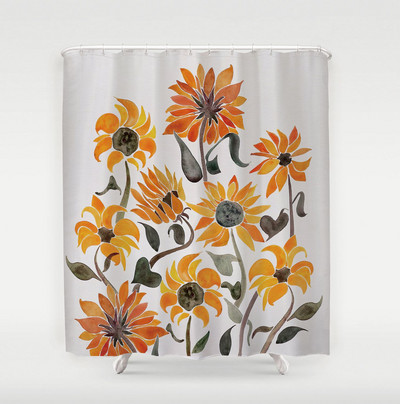 Apstraktna umjetnička zavjesa za tuširanje Crtani zeleni listovi biljaka 3D ispis Smiješni uzorak Zaslon za kadu Vodootporni poliesterski pozadinski dekor