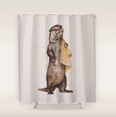 Apstraktna umjetnička zavjesa za tuširanje Crtani zeleni listovi biljaka 3D ispis Smiješni uzorak Zaslon za kadu Vodootporni poliesterski pozadinski dekor