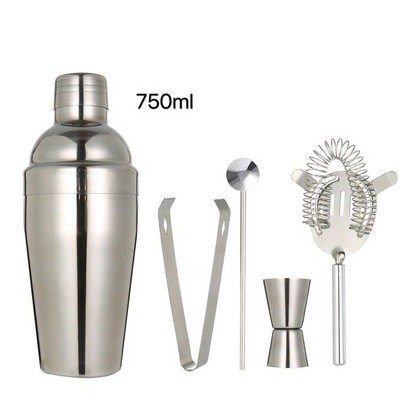 Nerūsējošā tērauda kokteiļu šeikeris bāra instrumentu komplekts bārmenis 5 gab. komplekts bāra piederumi Martini dzērienu vīns Martini Boston šeikeris