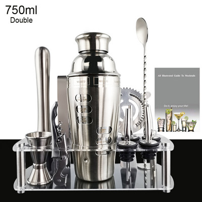 750ml 800ml Black Rose Gold kokteiļu šeikeris nerūsējošā tērauda Martini mikseris Bārmeņa šeikeri komplekts Pourer Bar Instrumenti Piederumi