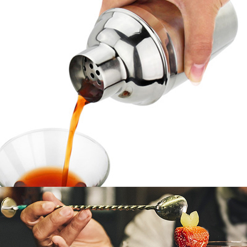 750ml 800ml Black Rose Gold kokteiļu šeikeris nerūsējošā tērauda Martini mikseris Bārmeņa šeikeri komplekts Pourer Bar Instrumenti Piederumi