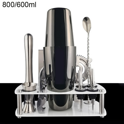 12Gb Boston Black Rose Gold kokteiļu šeikeris nerūsējošā tērauda bārmeņu komplekta bārs 550ml 750ml 800ml kratītāju rīku komplekts ar statīvu