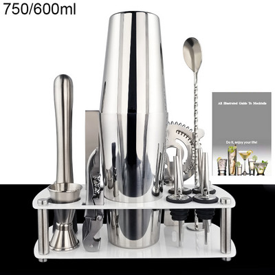 12Gb Boston Black Rose Gold kokteiļu šeikeris nerūsējošā tērauda bārmeņu komplekta bārs 550ml 750ml 800ml kratītāju rīku komplekts ar statīvu