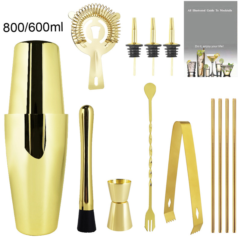 3-12 kom Boston Shaker set od nehrđajućeg čelika Mikser za ispijanje vina Boston Style Shaker Party Bar Tools 15/30 ml Mjerna posuda