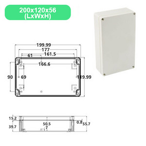Ekonomiskā F sērijas DIY āra uzraudzības barošanas kārba Elektriskā korpusa korpuss ABS plastmasas ūdensnecaurlaidīgs, noslēgts savienojuma vadu kaste