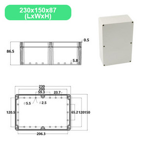 Ekonomiskā F sērijas DIY āra uzraudzības barošanas kārba Elektriskā korpusa korpuss ABS plastmasas ūdensnecaurlaidīgs, noslēgts savienojuma vadu kaste