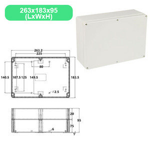 Ekonomiskā F sērijas DIY āra uzraudzības barošanas kārba Elektriskā korpusa korpuss ABS plastmasas ūdensnecaurlaidīgs, noslēgts savienojuma vadu kaste