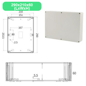 Ekonomiskā F sērijas DIY āra uzraudzības barošanas kārba Elektriskā korpusa korpuss ABS plastmasas ūdensnecaurlaidīgs, noslēgts savienojuma vadu kaste