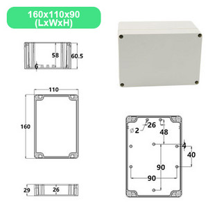 Ekonomiskā F sērijas DIY āra uzraudzības barošanas kārba Elektriskā korpusa korpuss ABS plastmasas ūdensnecaurlaidīgs, noslēgts savienojuma vadu kaste