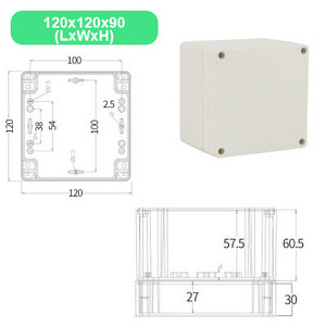 Ekonomiskā F sērijas DIY āra uzraudzības barošanas kārba Elektriskā korpusa korpuss ABS plastmasas ūdensnecaurlaidīgs, noslēgts savienojuma vadu kaste
