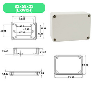Ekonomiskā F sērijas DIY āra uzraudzības barošanas kārba Elektriskā korpusa korpuss ABS plastmasas ūdensnecaurlaidīgs, noslēgts savienojuma vadu kaste