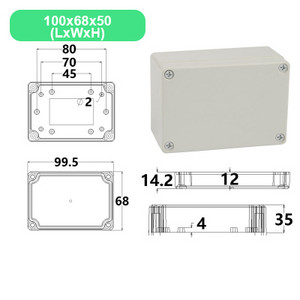 Ekonomiskā F sērijas DIY āra uzraudzības barošanas kārba Elektriskā korpusa korpuss ABS plastmasas ūdensnecaurlaidīgs, noslēgts savienojuma vadu kaste