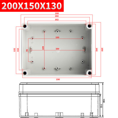 Vodootporna plastična kutija za kućište Elektronička ip67 projektna kutija za instrumente Električna projektna kutija ABS vanjska razvodna kutija Kućište