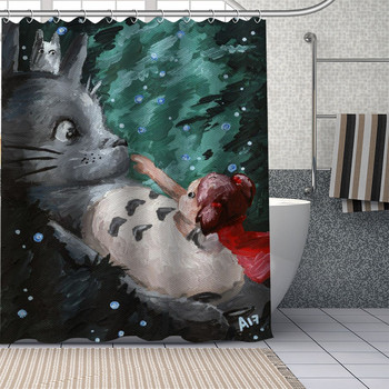 Персонализирани аниме Totoro завеси за душ Направи си сам плат за завеси за баня Миещ се полиестер за вана Art Decor