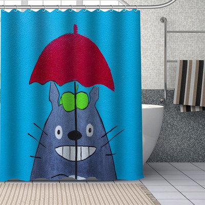 Pielāgoti Totoro Anime dušas aizkari DIY vannas istabas aizkaru audums mazgājams poliesters vannas mākslas dekoram