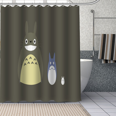 Pielāgoti Totoro Anime dušas aizkari DIY vannas istabas aizkaru audums mazgājams poliesters vannas mākslas dekoram